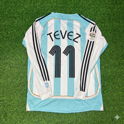 Camiseta de fútbol retro de manga larga de Argentina para el Mundial 2006 – Carlos Tevez 11