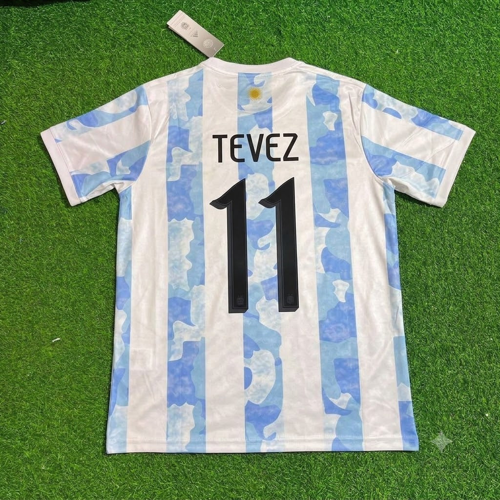 Carlos Tevez - Argentinien Retro Trikot Maillot Fußball Shirt