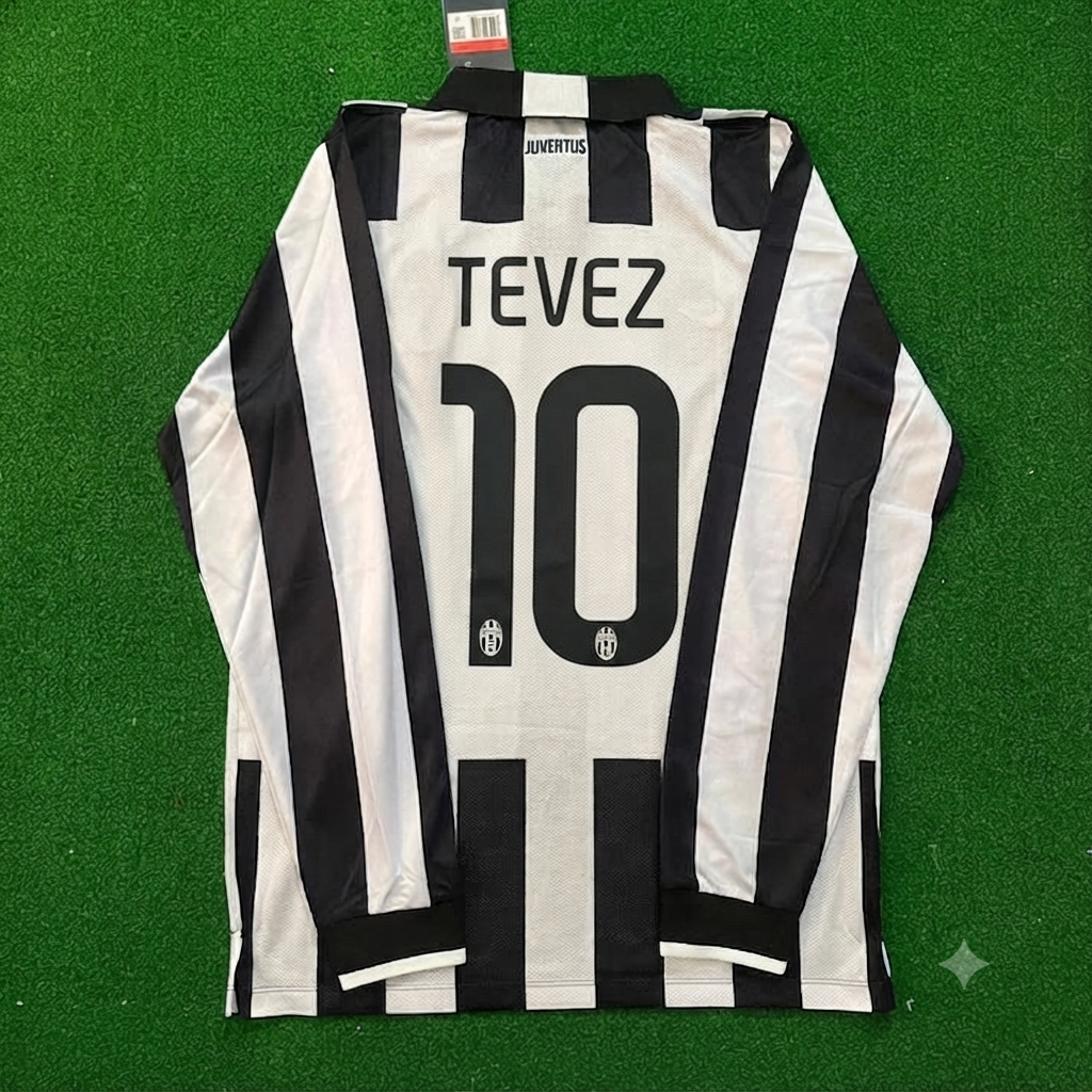 Carlos Tevez #10 Juventus 2014 2015 Retro Langarm Trikot Maillot Maglia Fußballtrikot