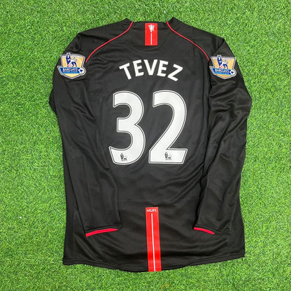 Carlos Tevez Manchester United 2007/2008 Black Retro Football Jersey Kit