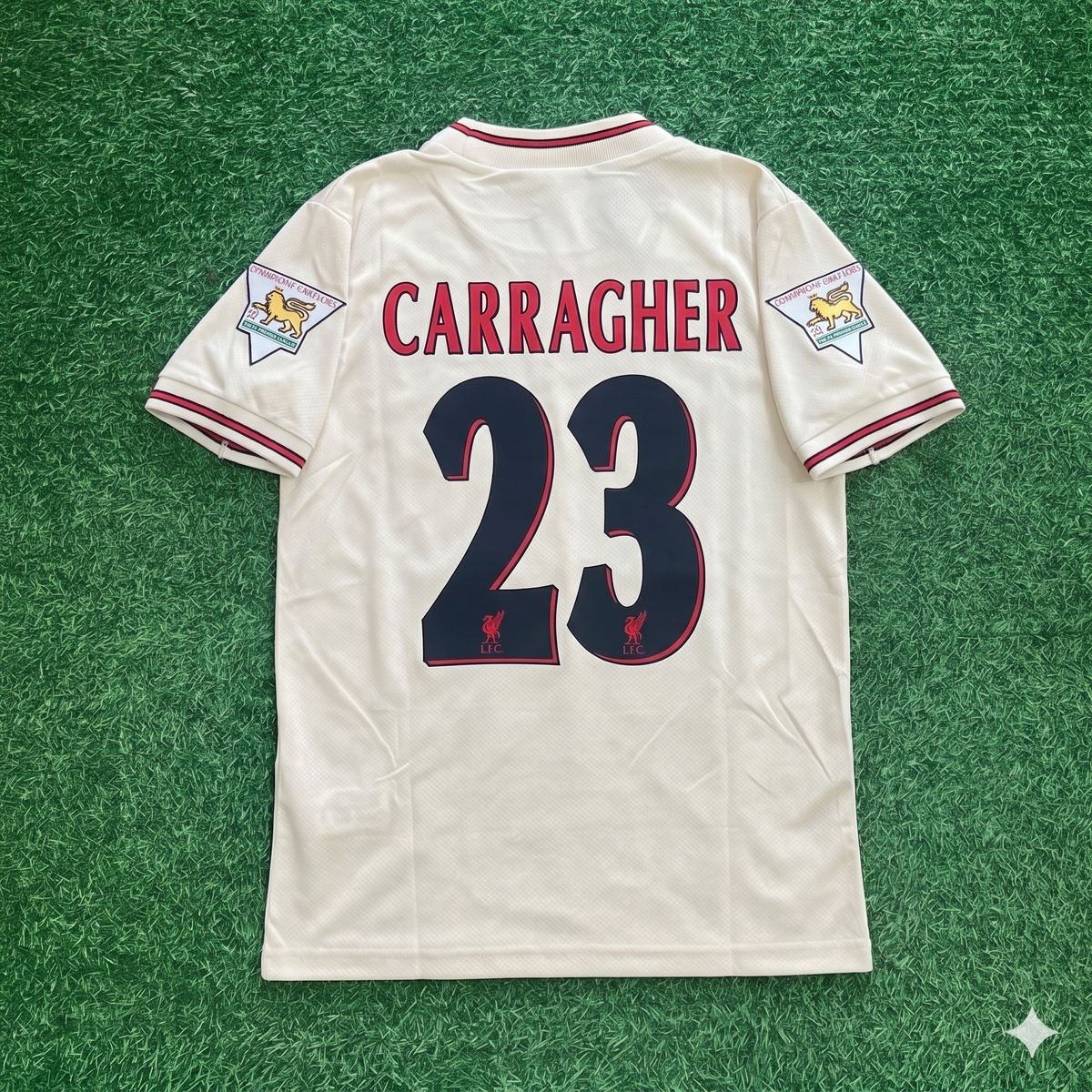 Jamie Carragher Liverpool 1996 1997 Retro Auswärts Weiß Retro Trikot