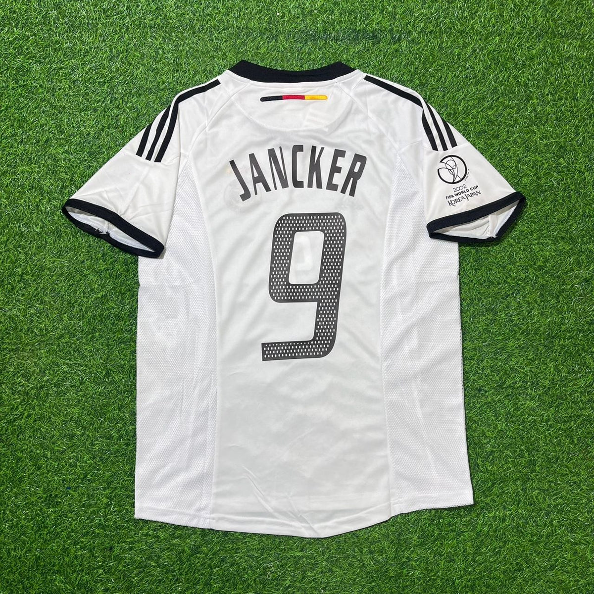 Camiseta de fútbol retro blanca de Alemania para el Mundial 2002 – Carsten Jancker