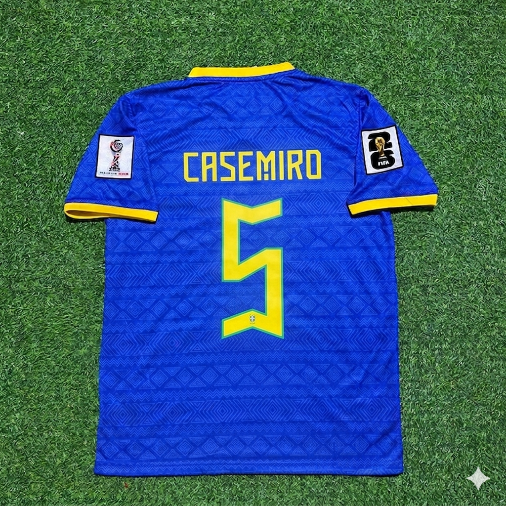 Maillot de football Casemiro 5 - Brésil Coupe du Monde 2026 Bleu Nouvelle Saison