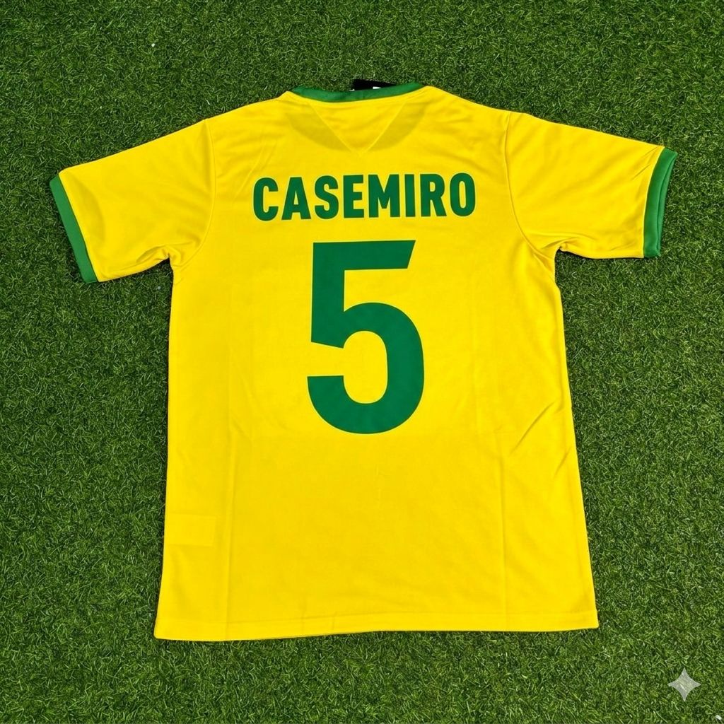 Maillot de football rétro Casemiro Brésil domicile