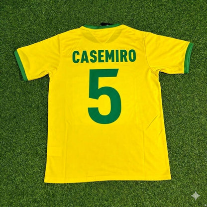 Maillot de football rétro Casemiro Brésil domicile