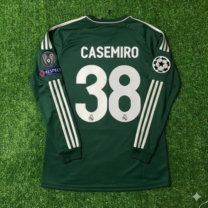 Casemiro 38- Real Madrid 2012-2013 Champions League Green Long Sleeve Jersey Soccer Shirt