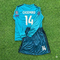 Casemiro 14- Real Madrid 2017 /2018 Long Sleeve Kids Kit Jersey Soccer Shirt KinderTrikot