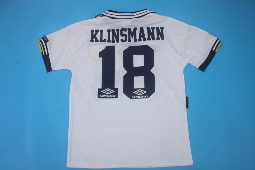 Jürgen Klinsmann Tottenham Hotspur 1994-1995 Home White Retro Football Jersey