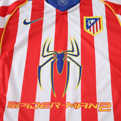 Atlético Madrid 2004-2005 Season Retro Home Kids Long Sleeve Football Jersey Trikot Maillot