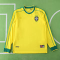 Brasilien 1998 Heimtrikot Gelb Langarm Retro Trikot Fußballtrikot