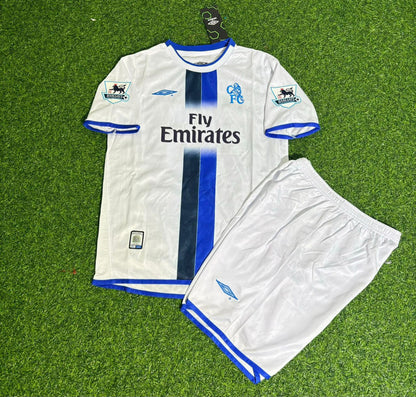 Mateja Kezman Chelsea Away 2004/05 Retro Kids White Football Jersey