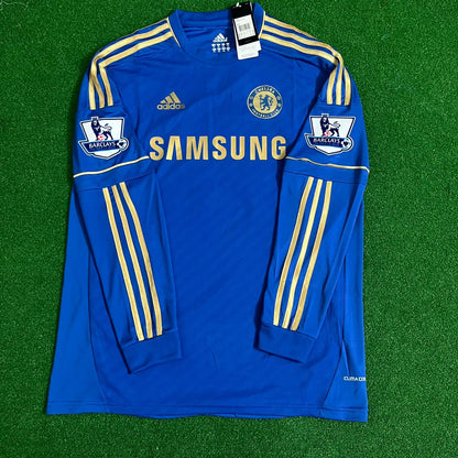 Chelsea 2012/13 Premier League Patch Blue Retro Football Jersey – Fernando Torres