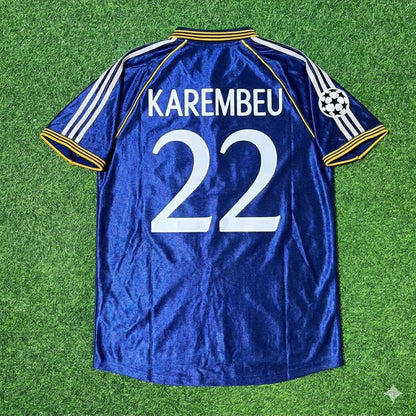 Christian Karembeu 22-  Real Madrid 1998-1999 Blue Retro Jersey Soccer Shirt