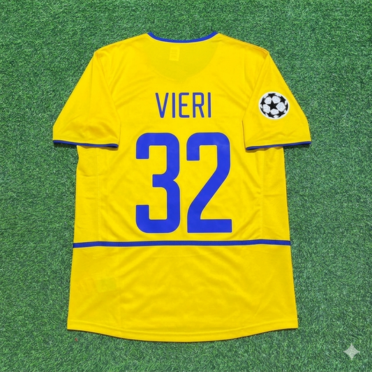 Christian Vieri Inter Mailand 2002-2003 Gelbes Retro Fußballtrikot
