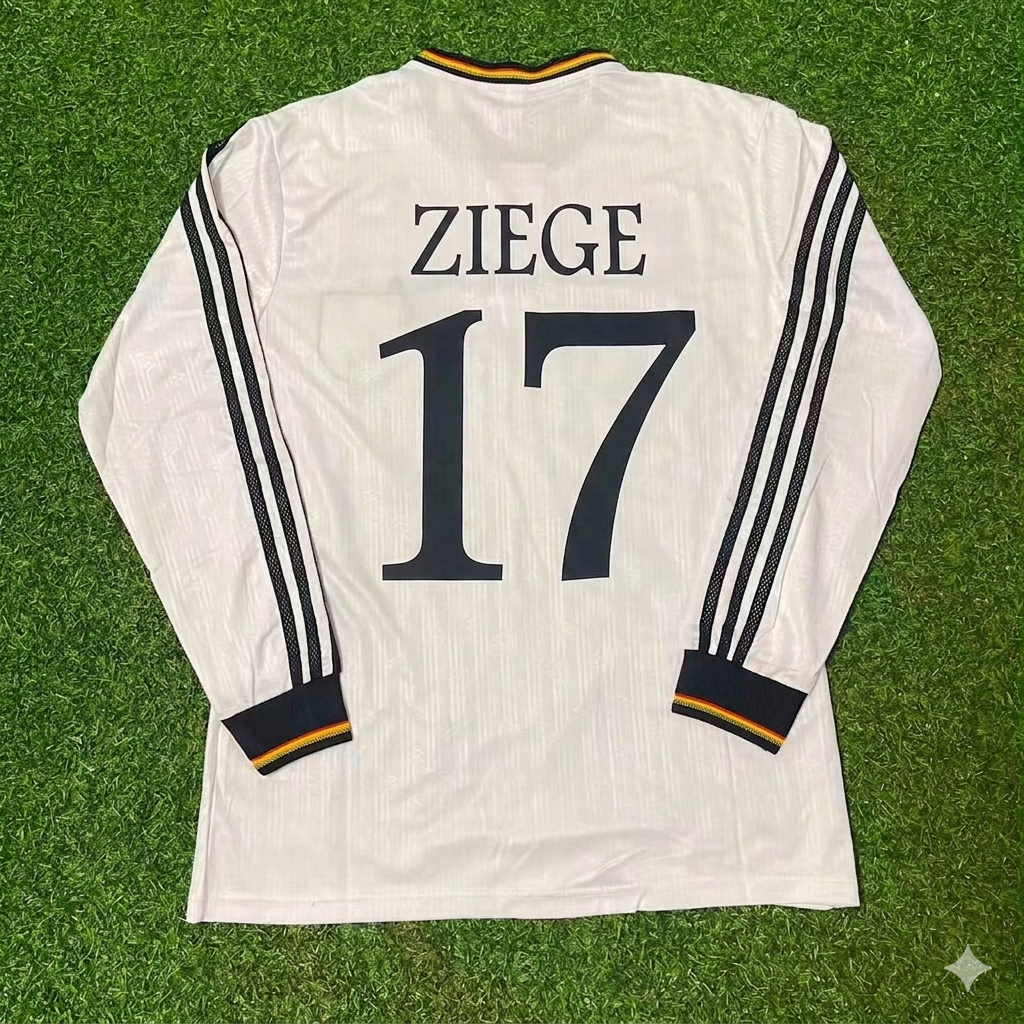 Germany 1996 EURO Final Home Long Sleeve Retro Football Jersey – Christian Ziege 17