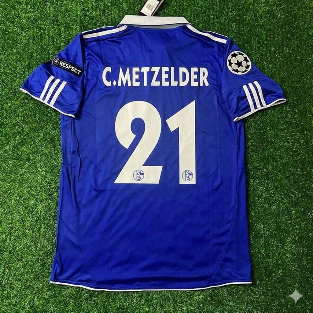 Christoph Metzelder 21- Schalke 04 Season 2010- 11 Retro Champions League Football Jersey Trikot Soccer Shirt