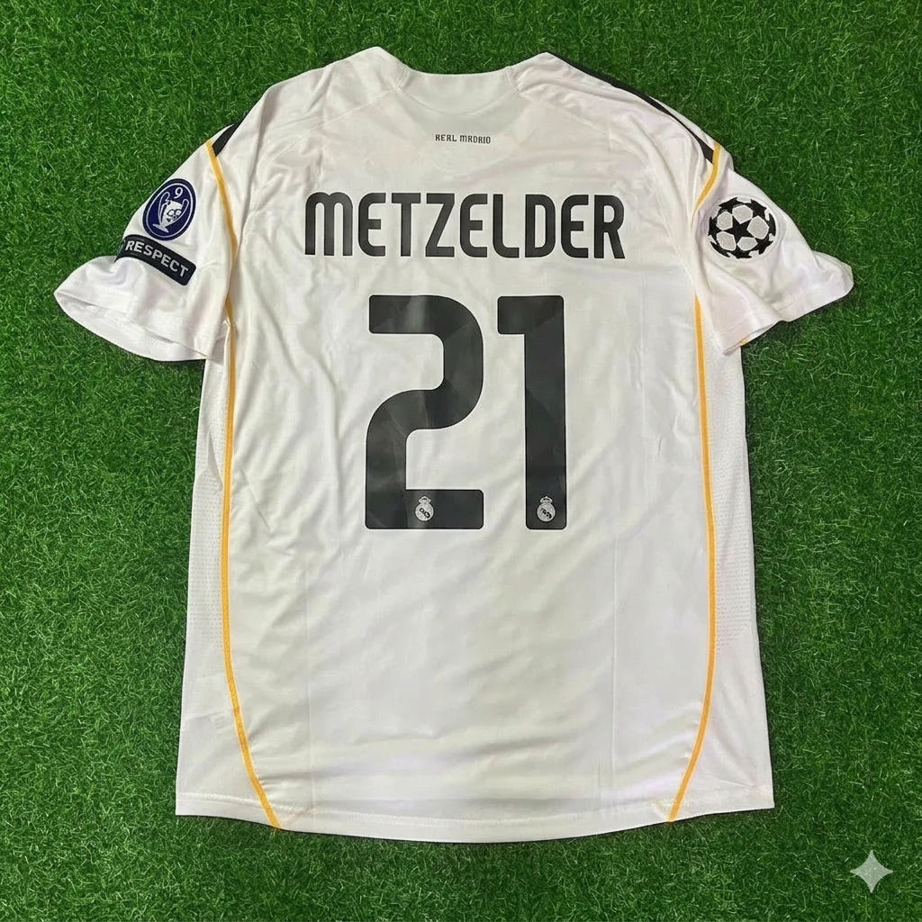 Christoph Metzelder Real Madrid 2009 2010 Retro Jersey Soccer Shirt Trikot