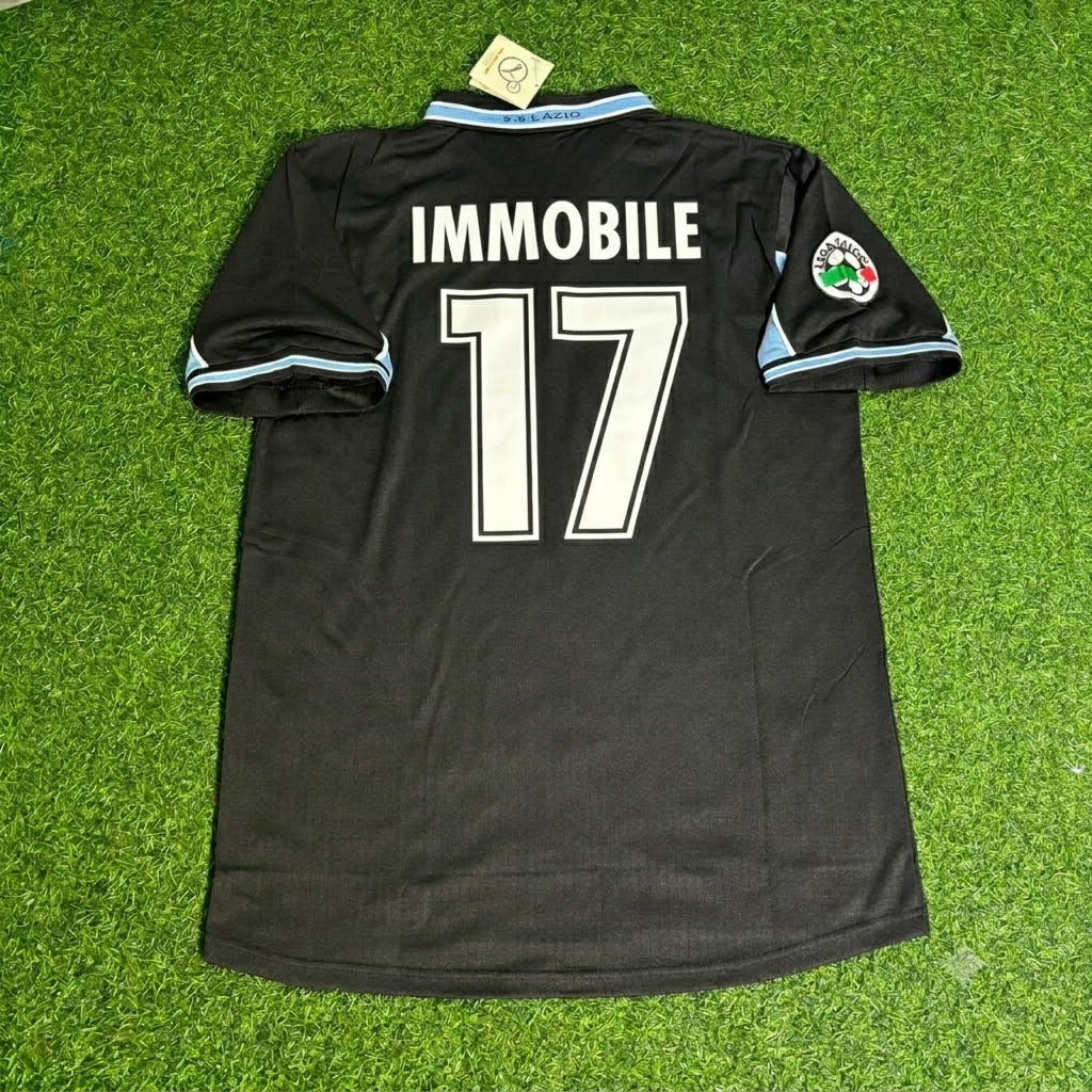 Maillot de foot rétro noir Ciro Immobile Lazio commémoratif