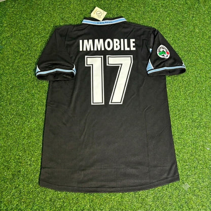 Maillot de foot rétro noir Ciro Immobile Lazio commémoratif
