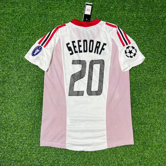 Clarence Seedorf AC Mailand 2003 Champions League Finale Old Trafford weißes Retro-Trikot