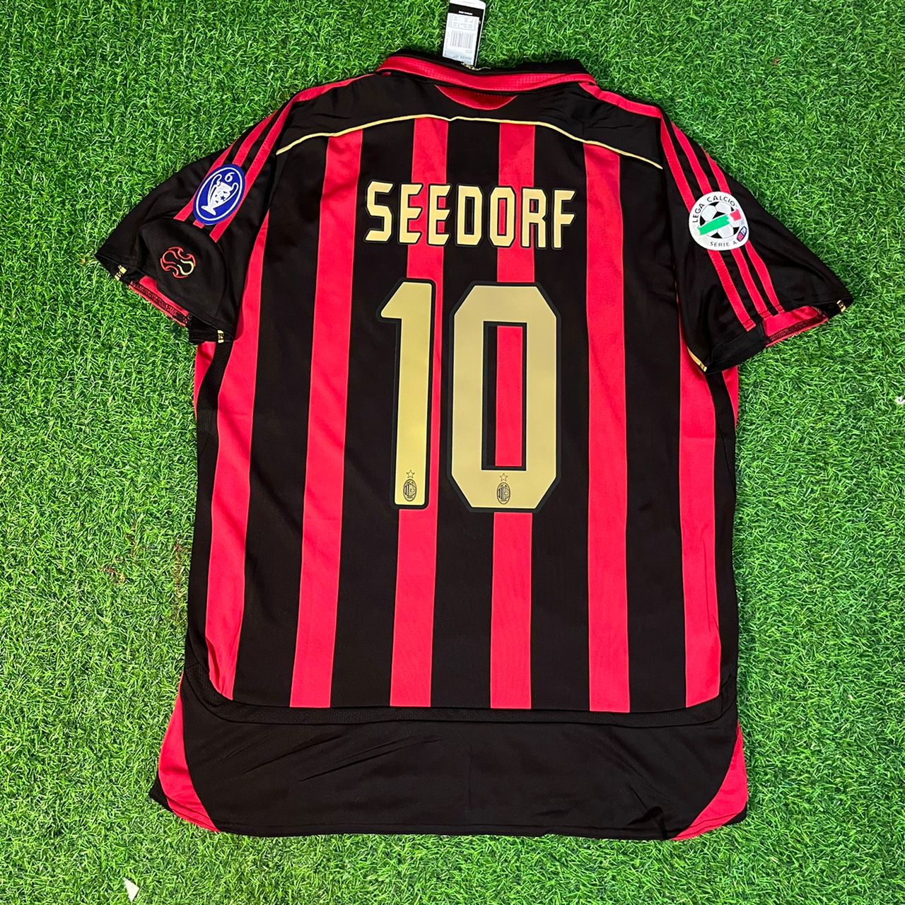 Clarence Seedorf 10 – AC Milan 2008-2009 Home Gold Printing Retro Kit Jersey – | Trikot | Maillot