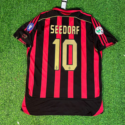 Clarence Seedorf 10 – AC Milan 2008-2009 Home Gold Printing Retro Kit Jersey – | Trikot | Maillot