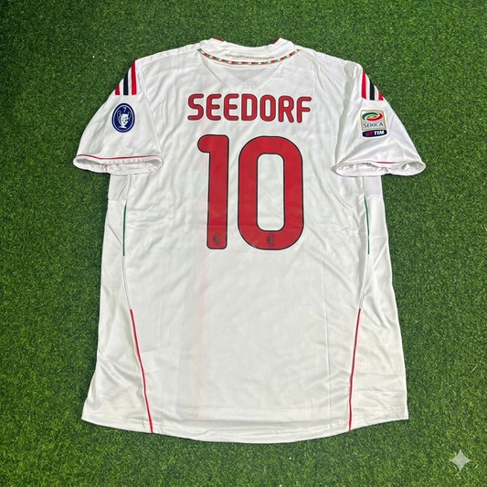 AC Milan 2011/12 White Away Retro Football Jersey – Clarence Seedorf 10