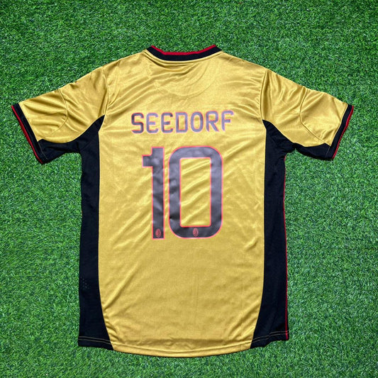 Camiseta retro dorada del AC Milan de Clarence Seedorf, dorsal n.º 10