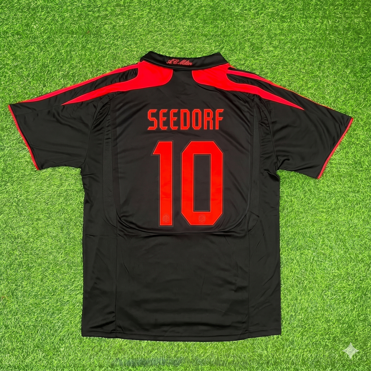 AC Milan 2007/08 Black Third Retro Football Jersey – Clarence Seedorf
