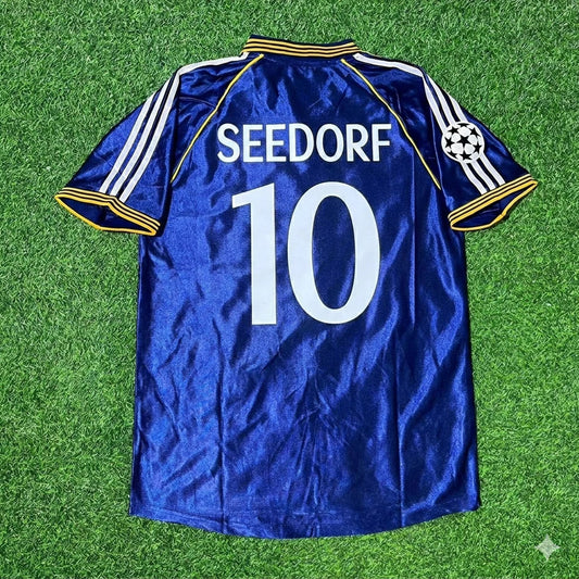 Clarence Seedorf 10- Real Madrid 1998-1999 Blue Retro Jersey Soccer Shirt