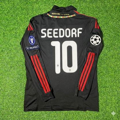 AC Milan 2011/12 Red and Black Retro Football Jersey – Clarence Seedorf
