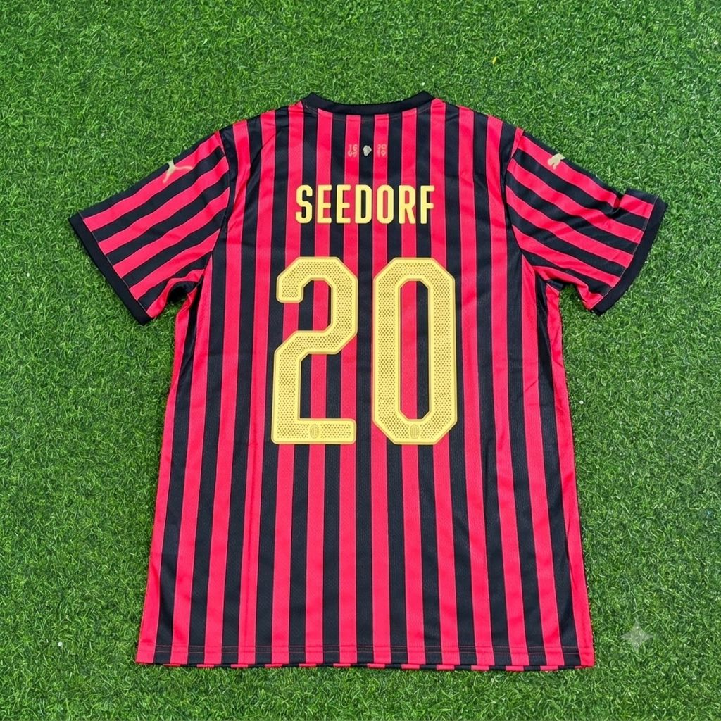 Clarence Seedorf AC Mailand 120. Jubiläum Goldenes Retro-Fußballtrikot