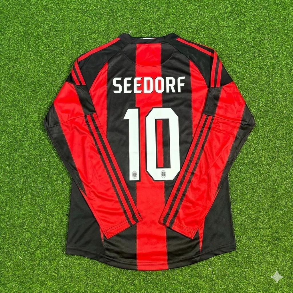 AC Milan 2010/11 Home Long Sleeve Retro Football Jersey – Clarence Seedorf