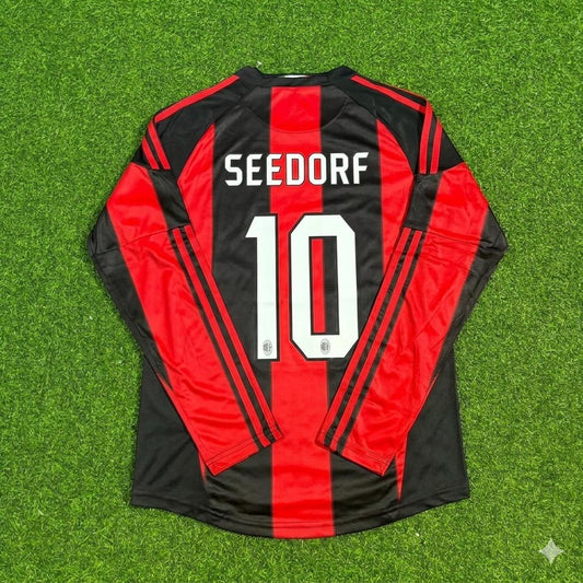 AC Milan 2010/11 Home Long Sleeve Retro Football Jersey – Clarence Seedorf