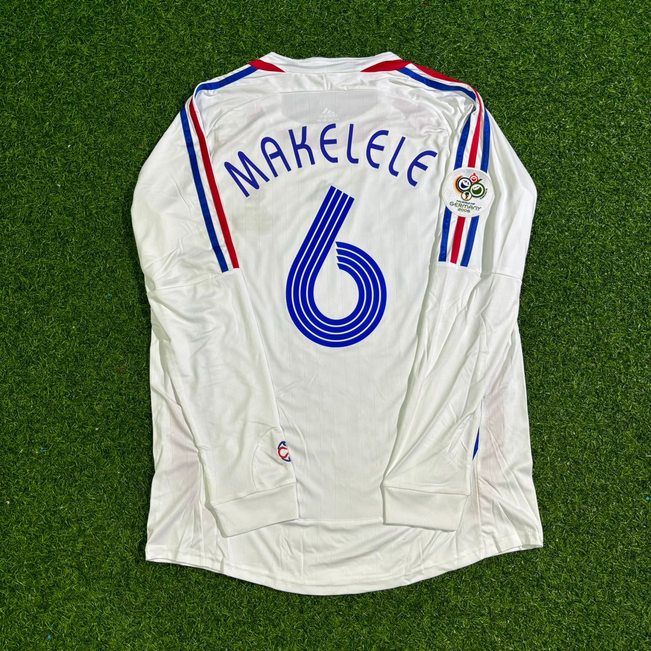 Claude Makelele France 2006 World Cup Final Long Sleeve White Retro Football Jersey