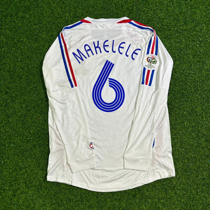 Claude Makelele France 2006 World Cup Final Long Sleeve White Retro Football Jersey