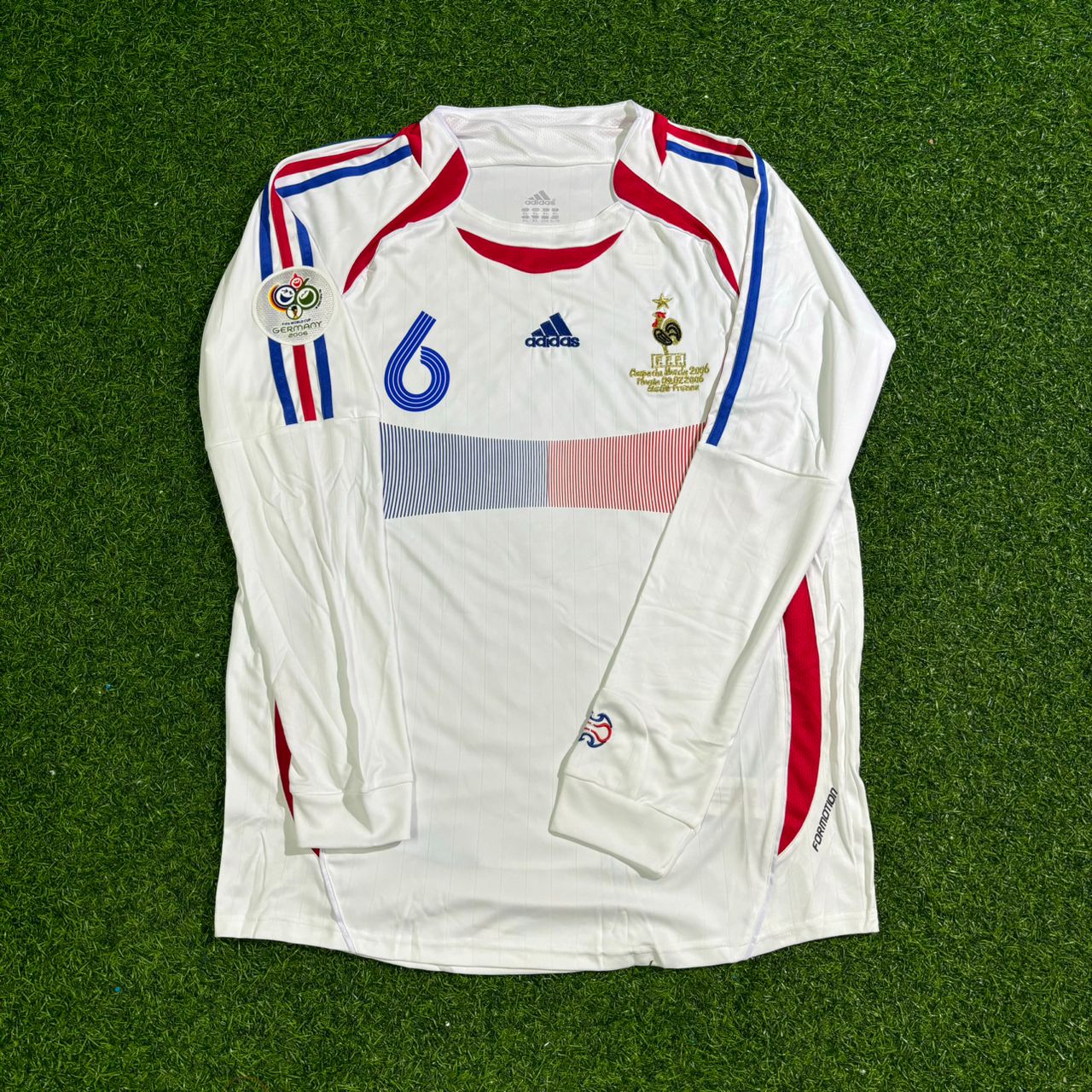 Claude Makelele France 2006 World Cup Final Long Sleeve White Retro Football Jersey