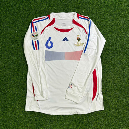 Claude Makelele France 2006 World Cup Final Long Sleeve White Retro Football Jersey