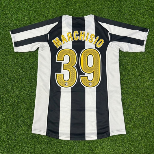 Claudio Marchisio #39 Juventus 2004-2005 Schwarz-Weiß Heim Retro Fußballtrikot