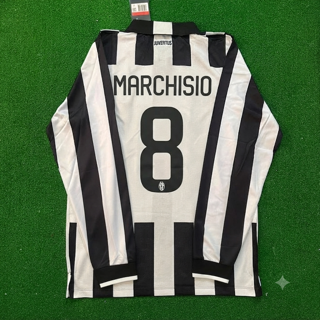 Claudio Marchisio #8 Juventus 2014 2015 Retro Langarm-Trikot Fußballtrikot