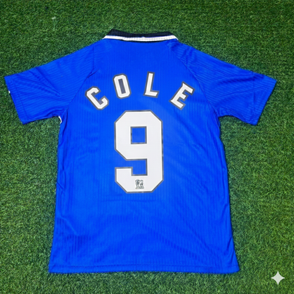 Maillot de football rétro bleu Manchester United 1996/1997 Andy Cole