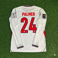 Cole Palmer #24 England 2026 World Cup Home White Long Sleeve Jersey