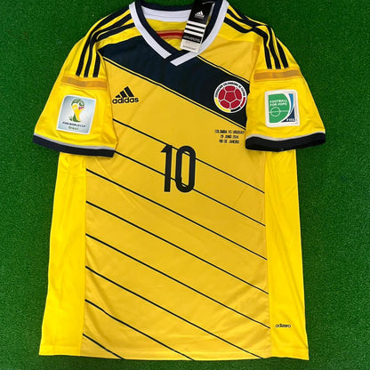 James Rodriguez Colombia 2014 Brazil World Cup Blue Retro Jersey Trikot Maillot