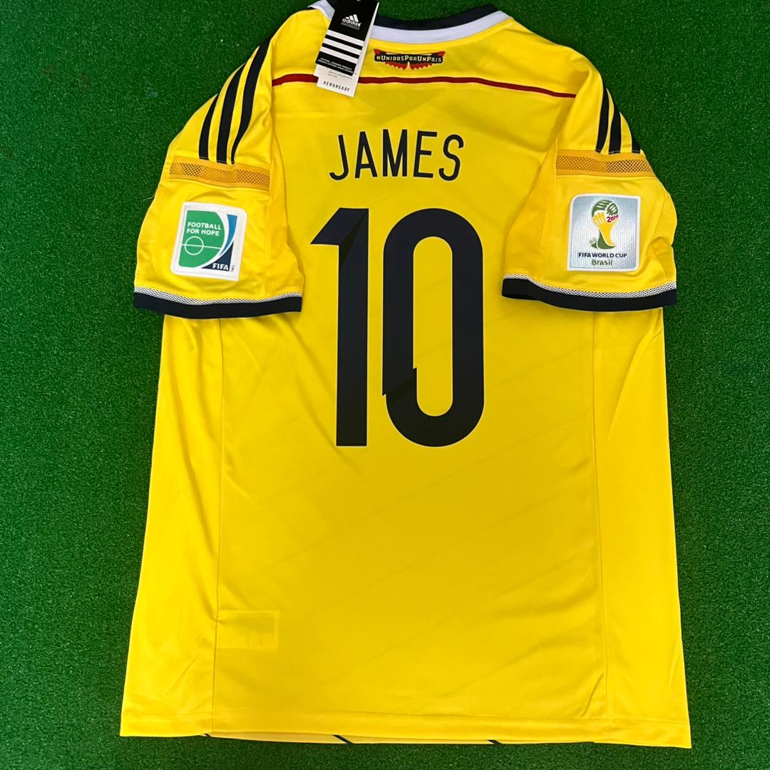James Rodriguez Colombia 2014 Brazil World Cup Blue Retro Jersey Trikot Maillot