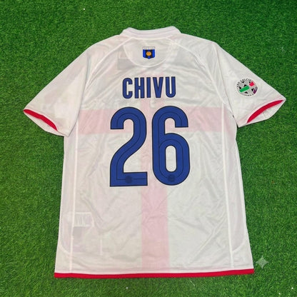 Cristian Chivu #26 Inter Saison 2007-2008 Maillot Extérieur Blanc Rouge Rétro Trikot Maillot Maglia Maillot de Foot