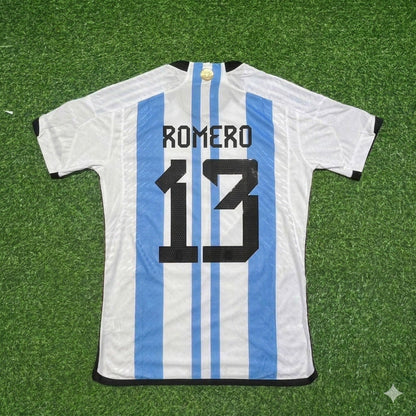 Cristian Romero 13- Argentina 2022 Qatar World Cup Champion Home Jersey Maillot Trikot Maglia Soccer Shirt