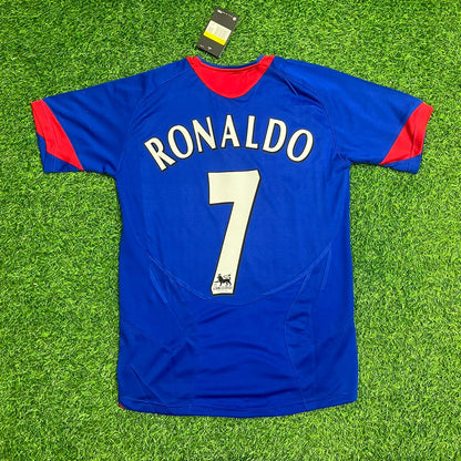 Cristiano Ronaldo Manchester United 2005/2006 Blau-Rotes Retro-Fußballtrikot