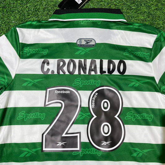 Cristiano Ronaldo First Football Team Sporting CP Lisbon Football Jersey Kit