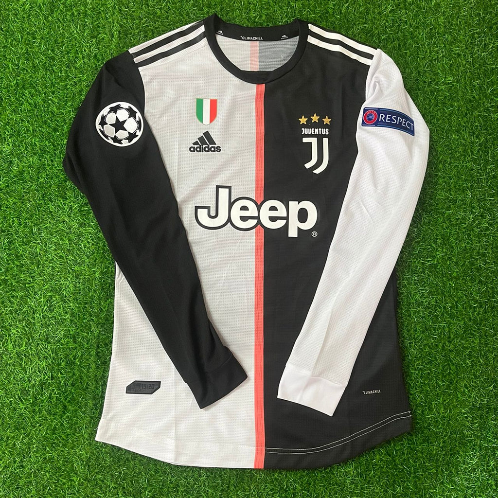 Cristiano Ronaldo 7- Juventus Long Sleeve 2019 2020 Retro White Black Jersey Trikot Maglia