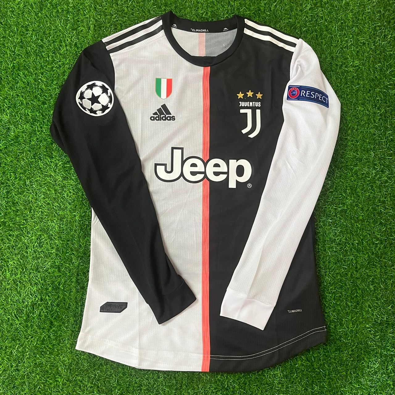 Cristiano Ronaldo 7- Juventus Long Sleeve 2019 2020 Retro White Black Jersey Trikot Maglia